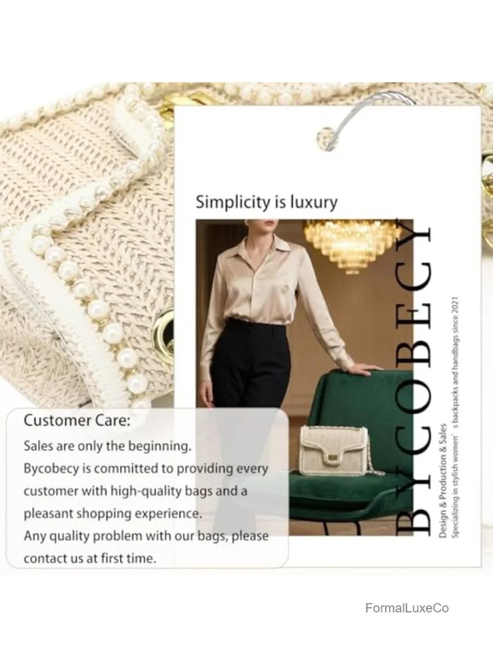 Woven Straw Crossbody Bag for Women Boho Summer Beach Purse with Chain Strap